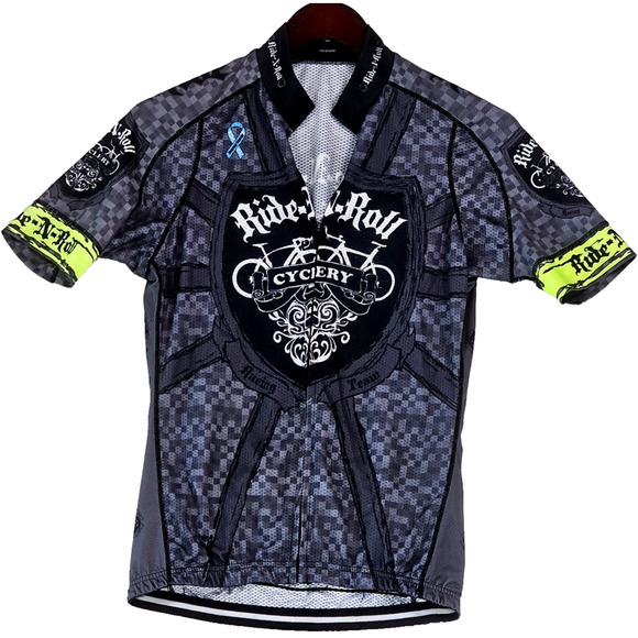 Louis Garneau Ride-N-Roll Cyclery Racing Team Cycling Jersey Vintage Full Zip M - Picture 2 of 13